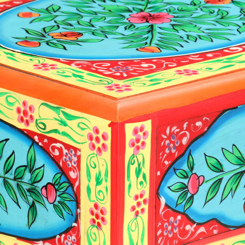 Hand Painted Console Table Multicolour Solid Mango Wood