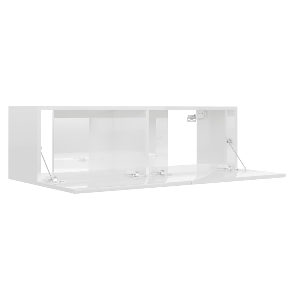 TV Cabinet High Gloss White Engineered Wood