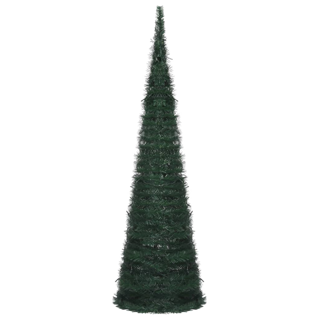 Pop-up String Artificial Christmas Tree with LED Green 150 cm