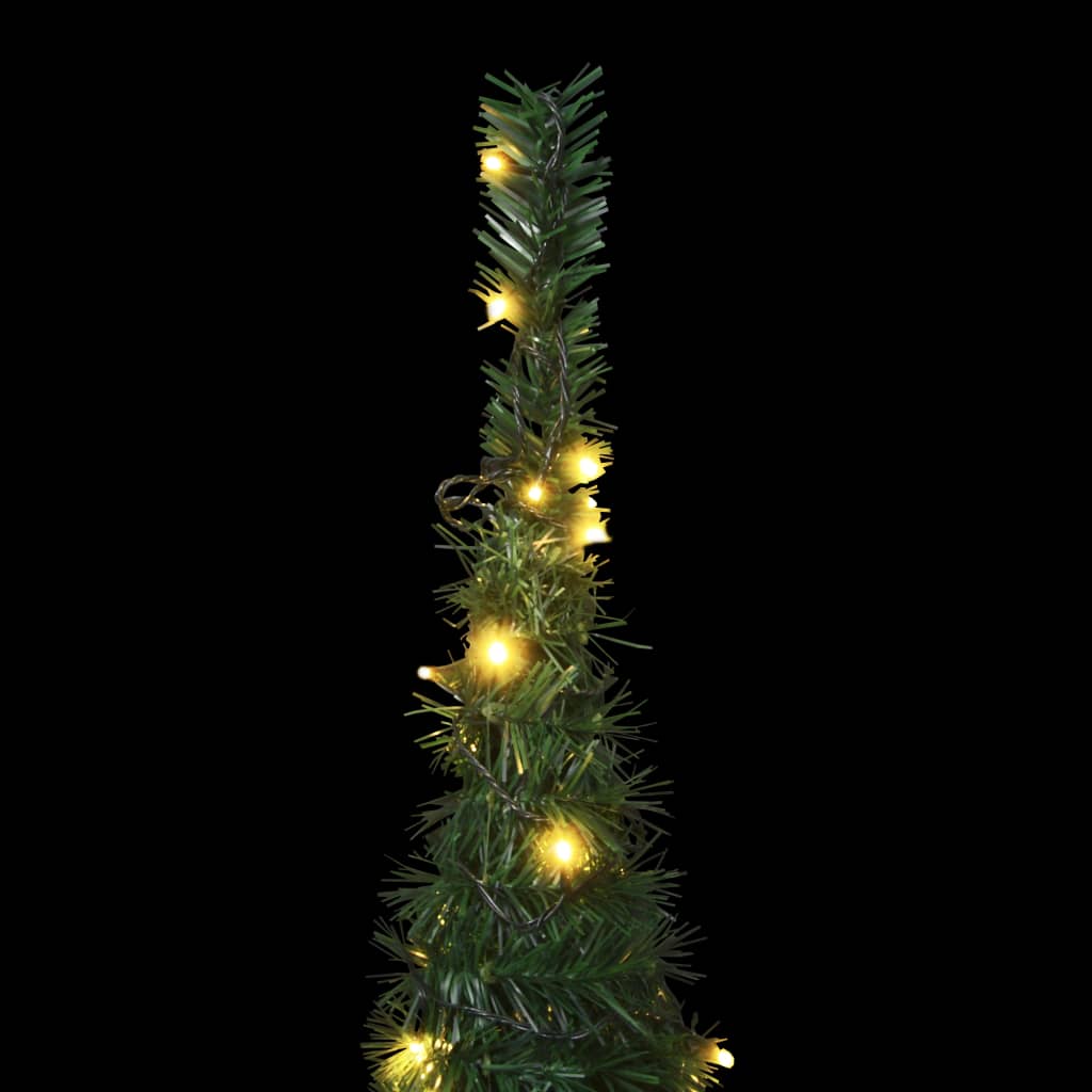 Pop-up String Artificial Christmas Tree with LED Green 150 cm