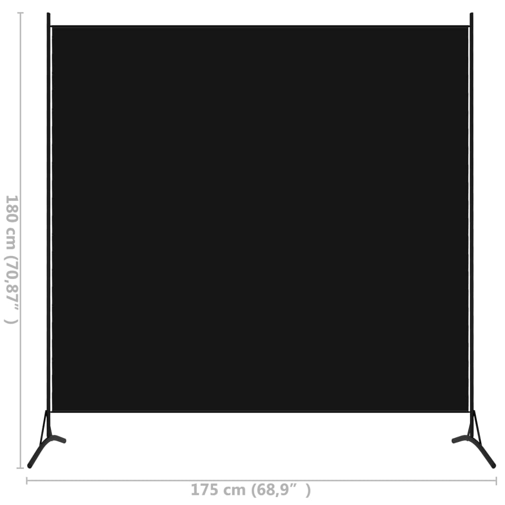 Room Divider Black Fabric