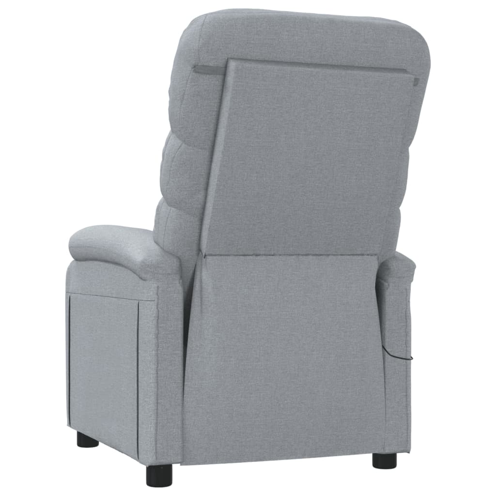 Massage Recliner Light Grey Fabric