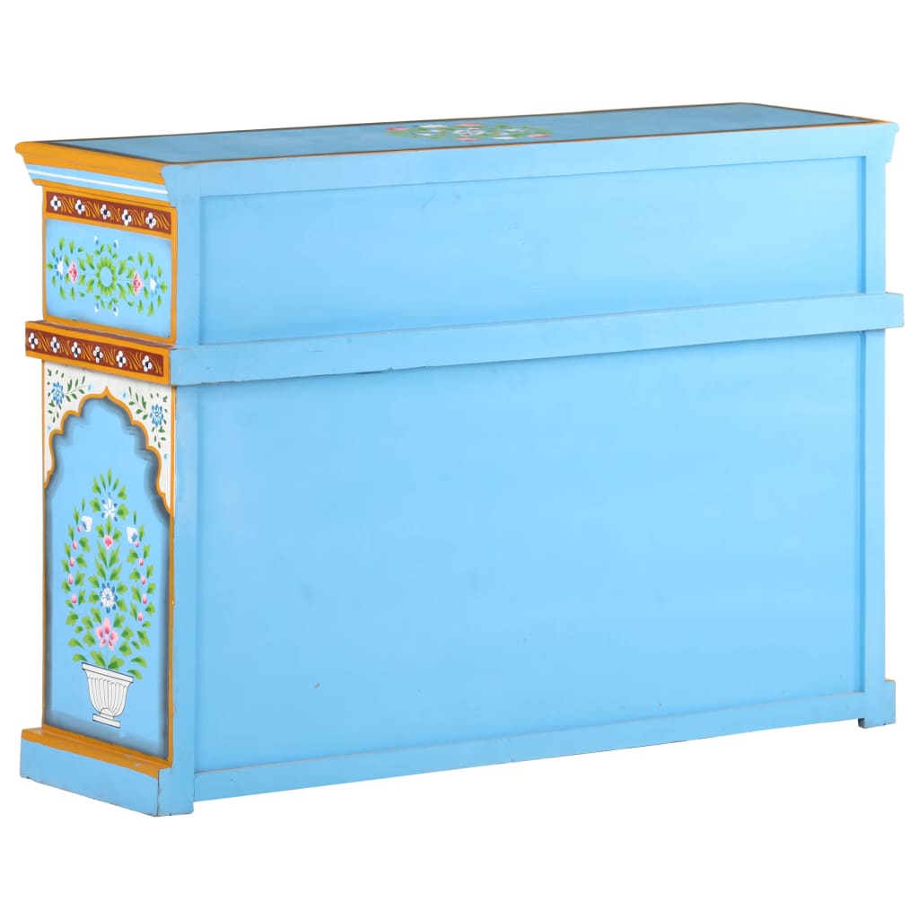 Hand-Painted Sideboard Multicolour Solid Mango Wood