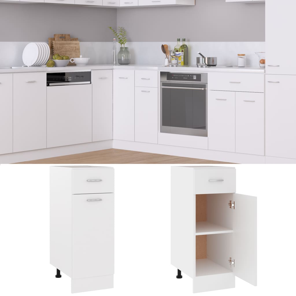 Drawer Bottom Cabinet White - Engineered Wood