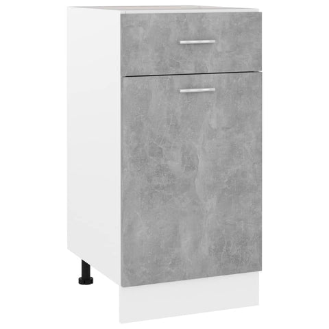 Drawer Bottom Cabinet Concrete Grey Engineered Wood