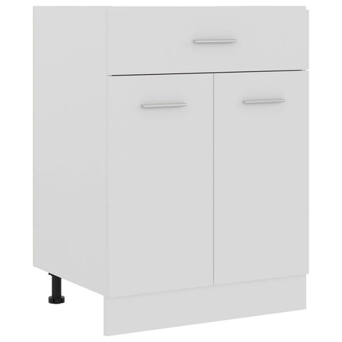 Stylish Drawer Bottom Cabinet White Engineered Wood