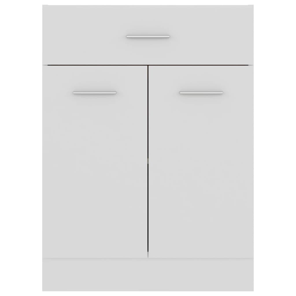 Stylish Drawer Bottom Cabinet White Engineered Wood