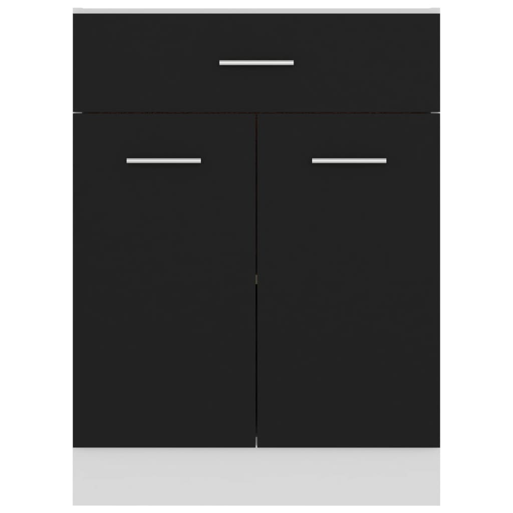 Stylish - Drawer Bottom Cabinet Black Engineered Wood