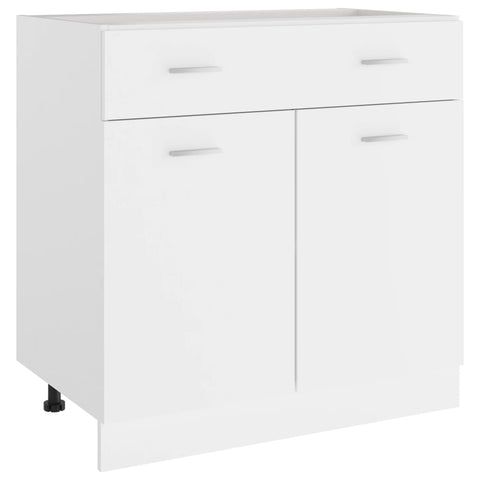 Drawer Bottom Cabinet White Engineered Wood