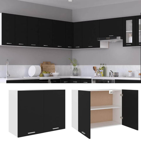 Hanging Cabinet Black, Engineered Wood