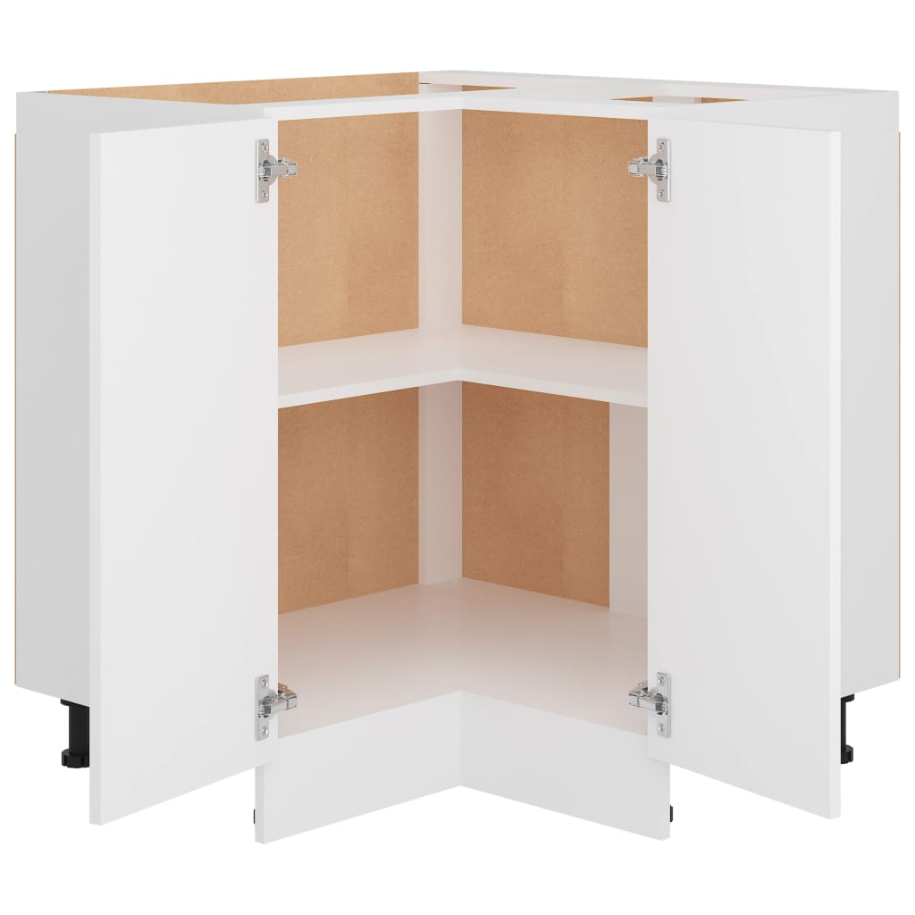 Corner Bottom Cabinet White Engineered Wood