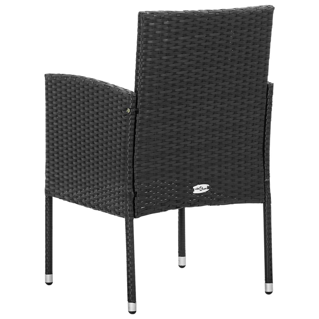 Garden Chairs 4 pcs Poly Rattan Black