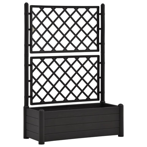 Garden Planter with Trellis PP Anthracite