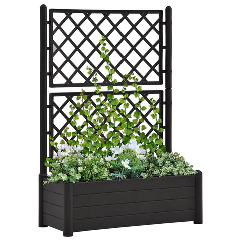 Garden Planter with Trellis PP Anthracite