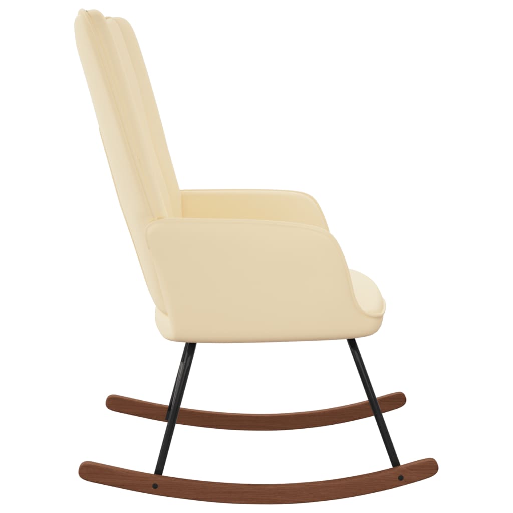 Rocking Chair White Velvet