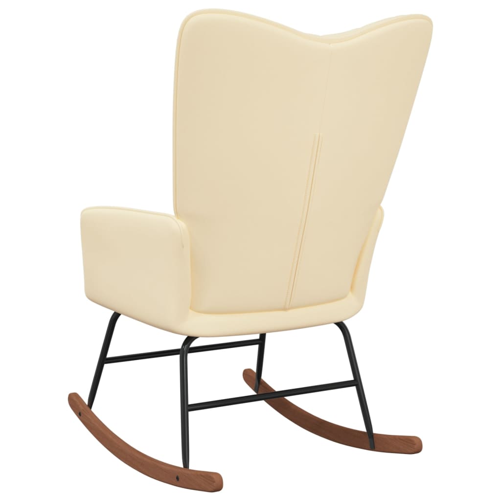 Rocking Chair White Velvet