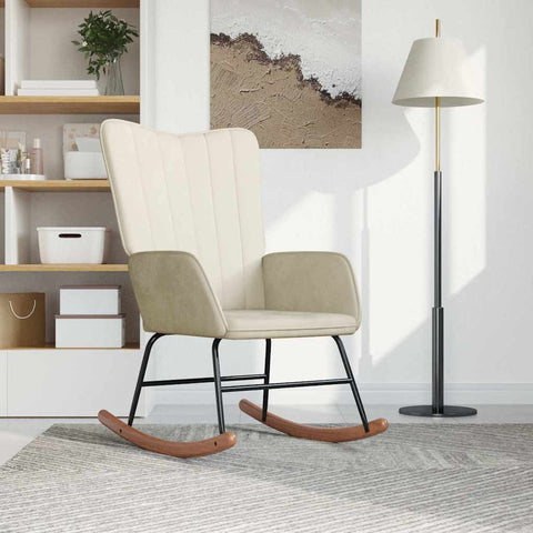 Rocking Chair White Velvet