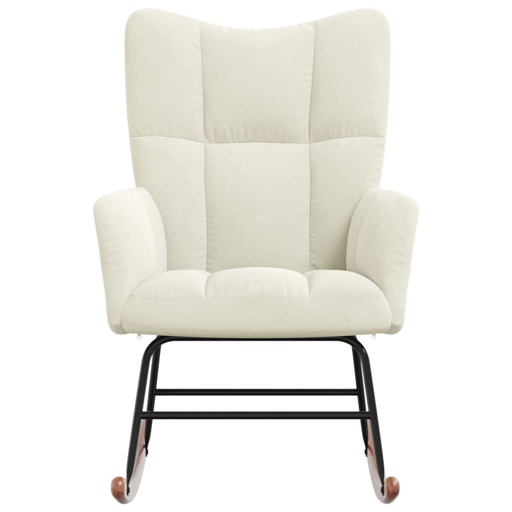 Rocking Chair Cream White Velvet