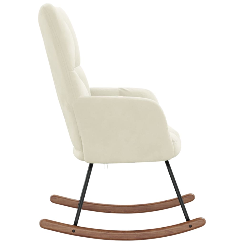 Rocking Chair Cream White Velvet