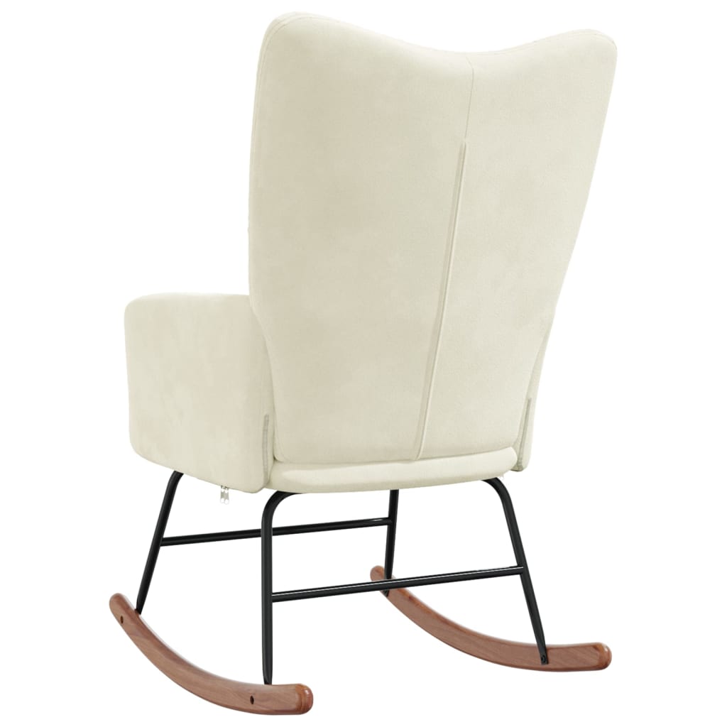 Rocking Chair Cream White Velvet