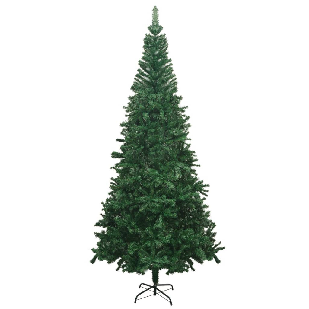 Radiant Evergreen Delight: LED-Lit Green Artificial Christmas Tree with Ornament Set