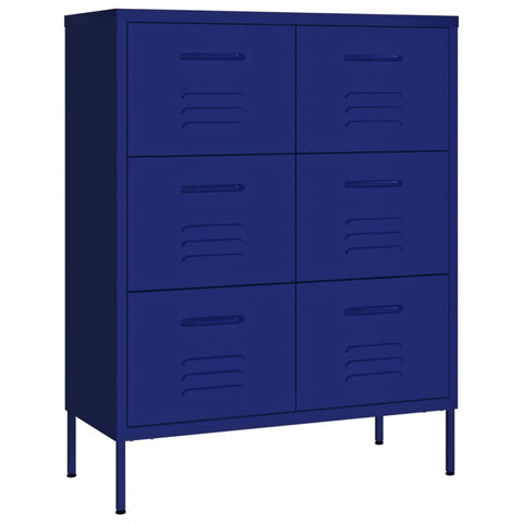 Drawer Cabinet Navy Blue Steel