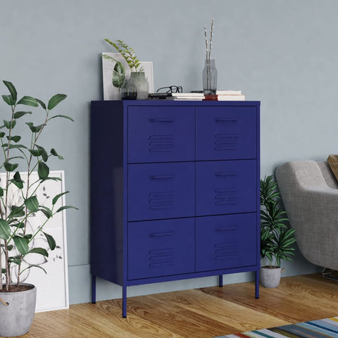 Drawer Cabinet Navy Blue Steel