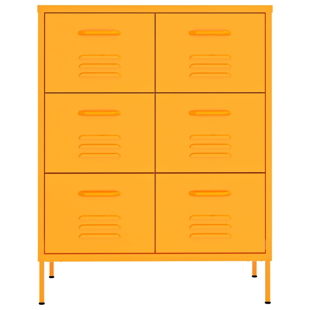 Drawer Cabinet Mustard Yellow Steel