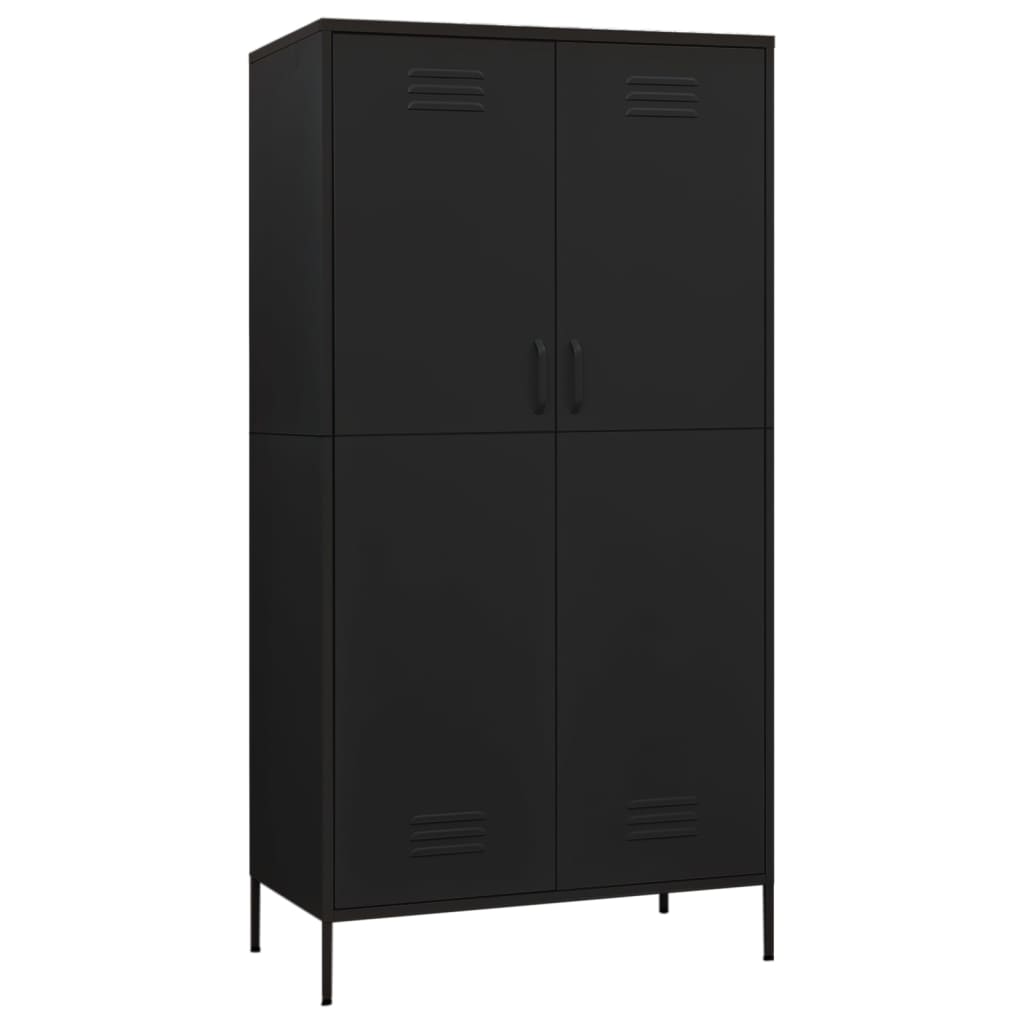 Wardrobe Black Steel