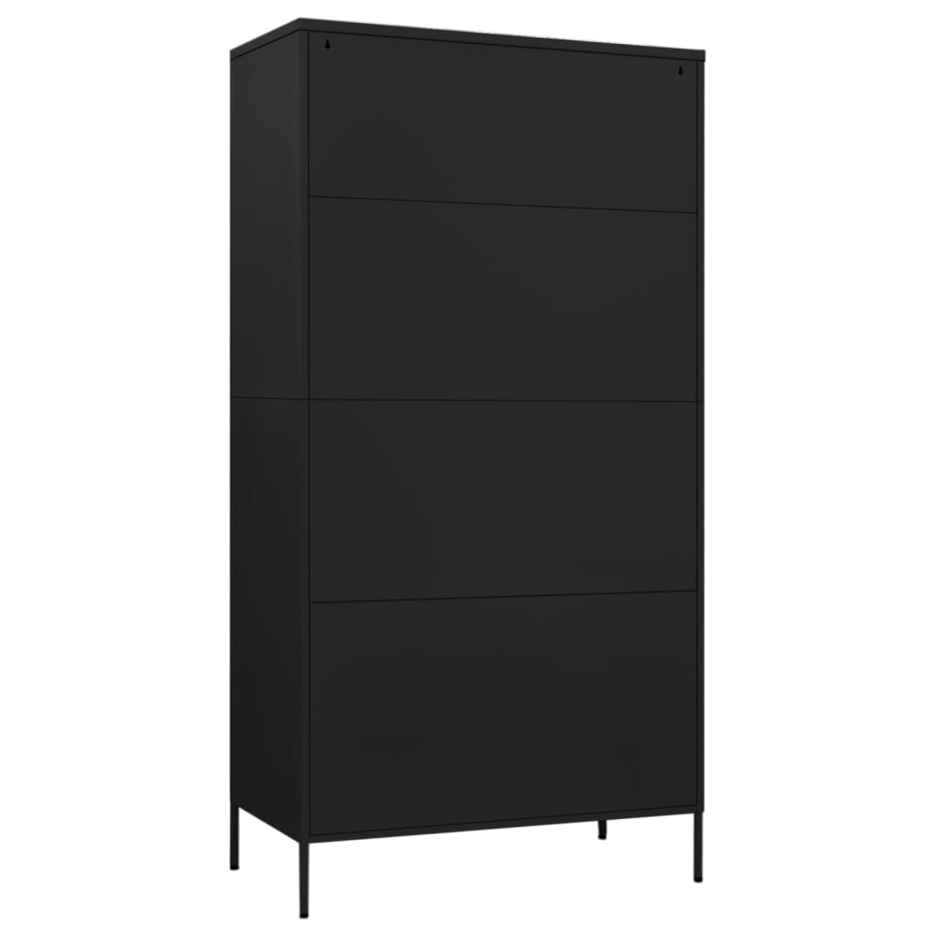 Wardrobe Black Steel