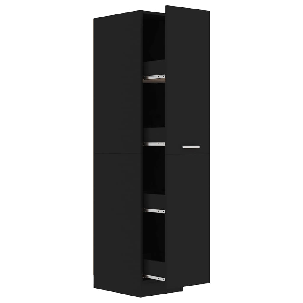 Apothecary Cabinet Black Engineered Wood