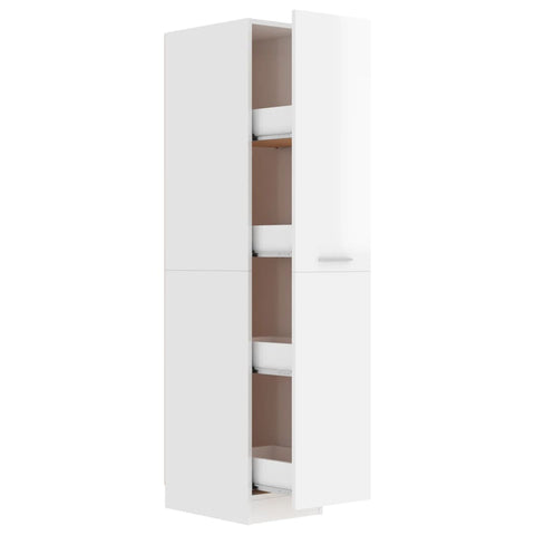 Apothecary Cabinet High Gloss White Engineered Wood