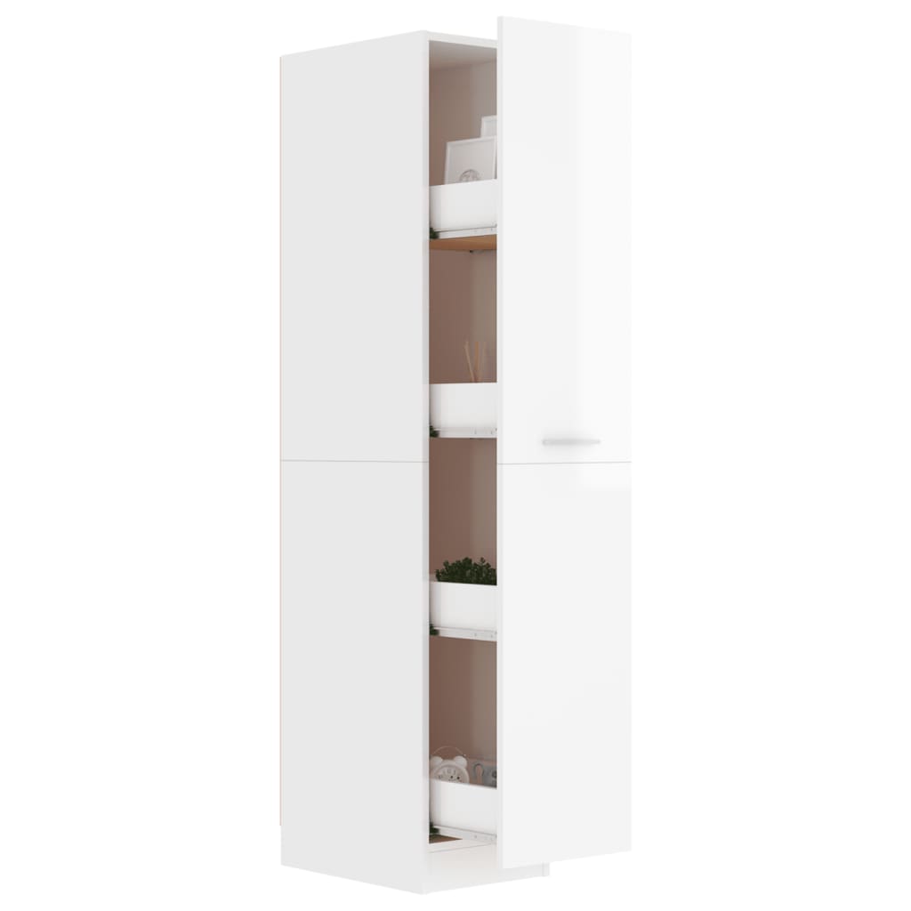 Apothecary Cabinet High Gloss White Engineered Wood