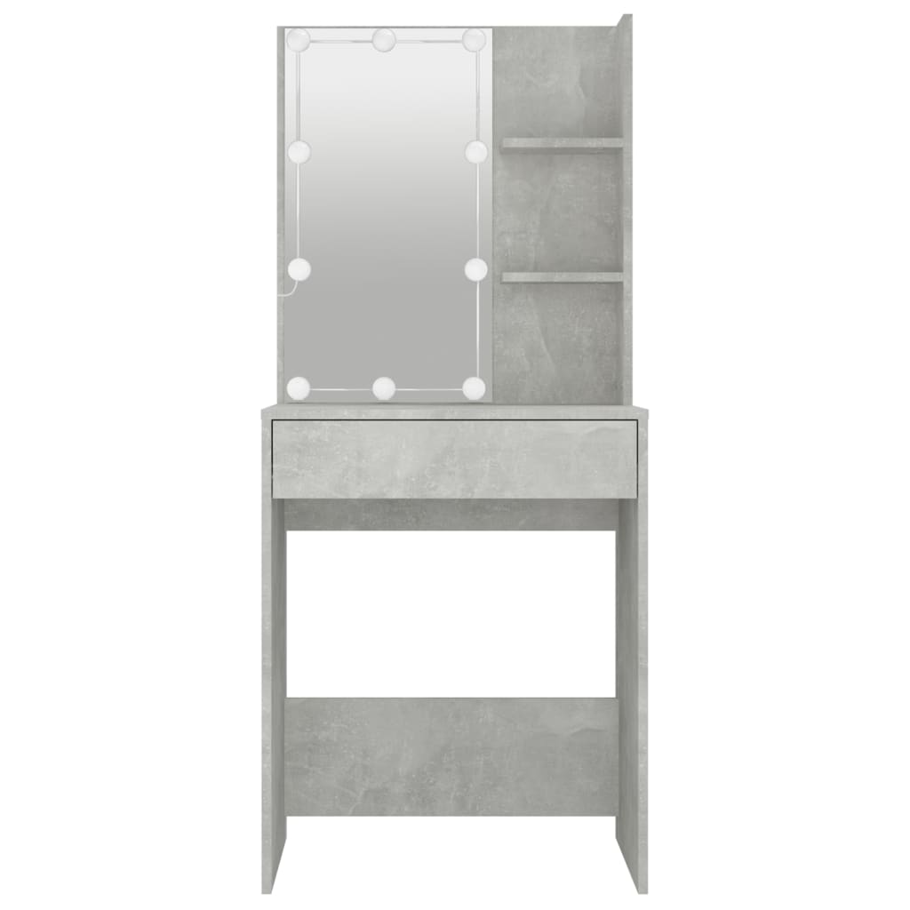 Dressing Table with LED Concrete Grey