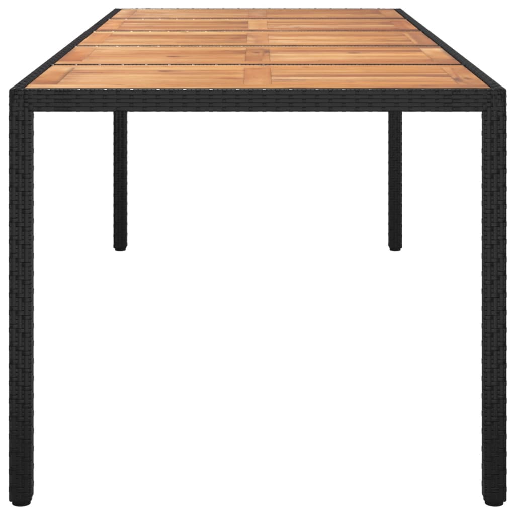 Garden Table Black  Poly Rattan