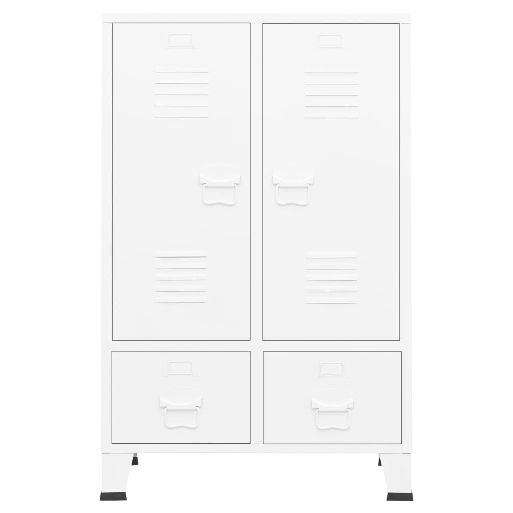 Industrial Wardrobe White Steel