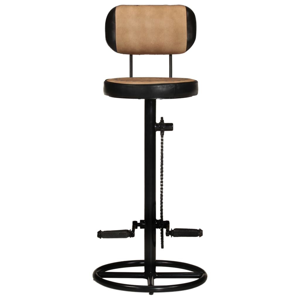 Bar Stools with Canvas Print 2 pcs Brown and Black