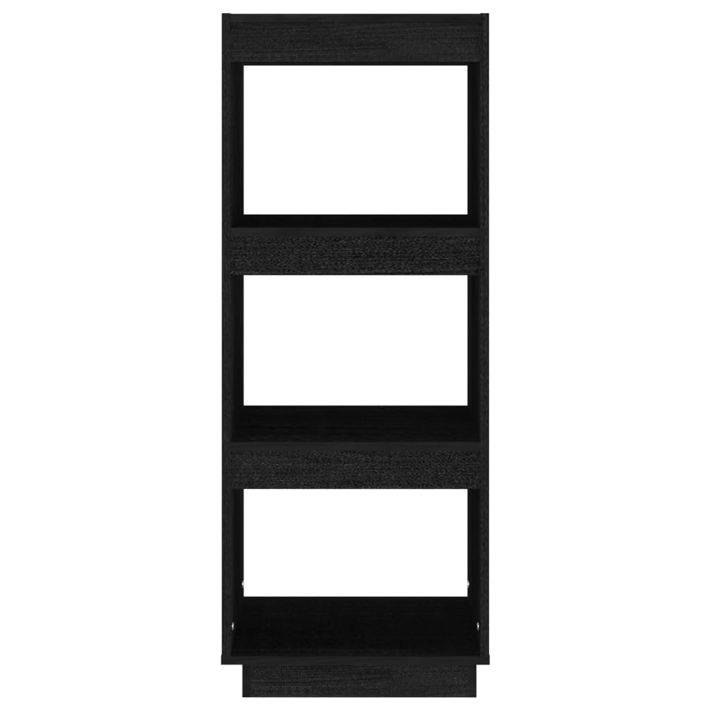 Book Cabinet/Standing Shelves Black Solid Pinewood