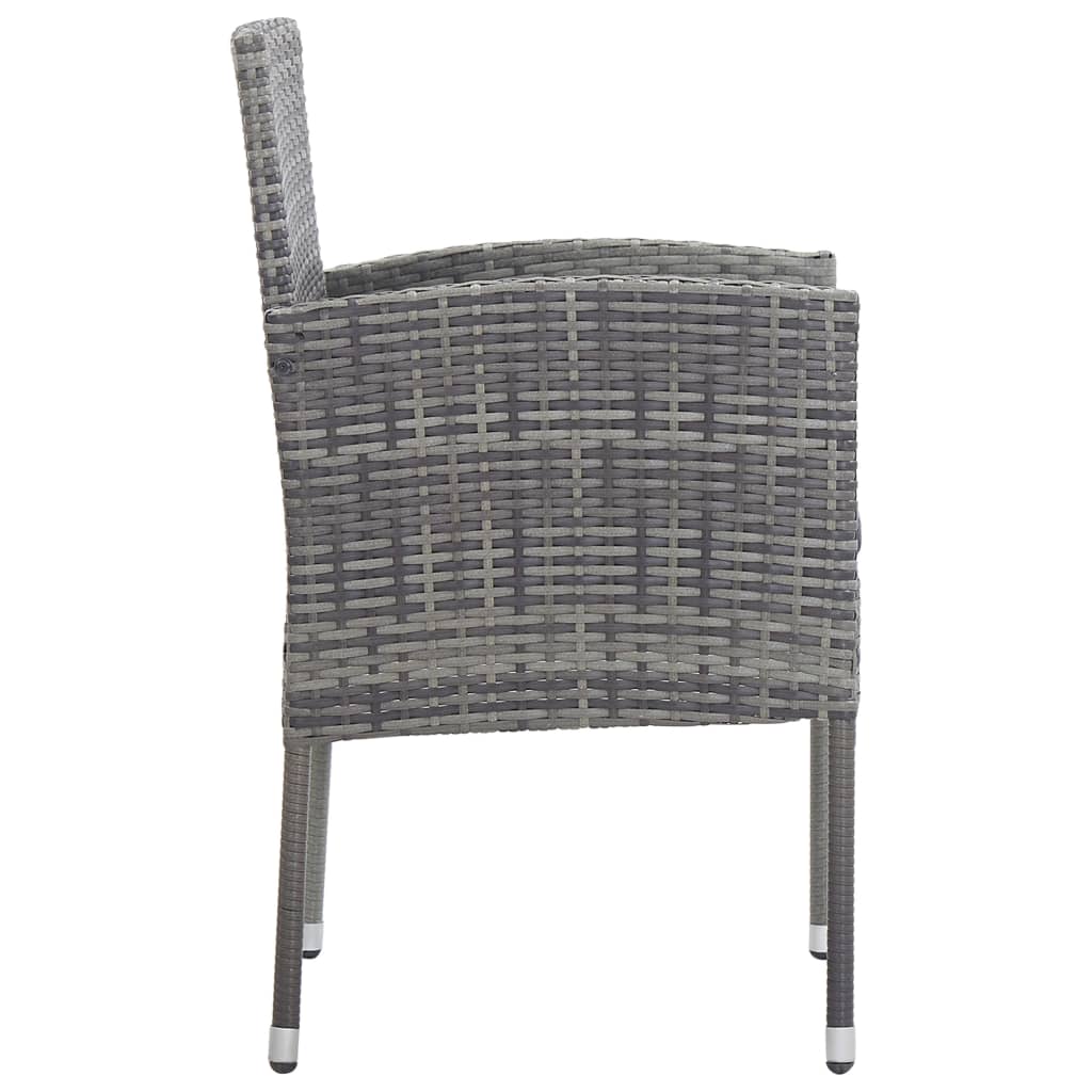 Garden Chairs with Dark Grey Cushions 4 pcs