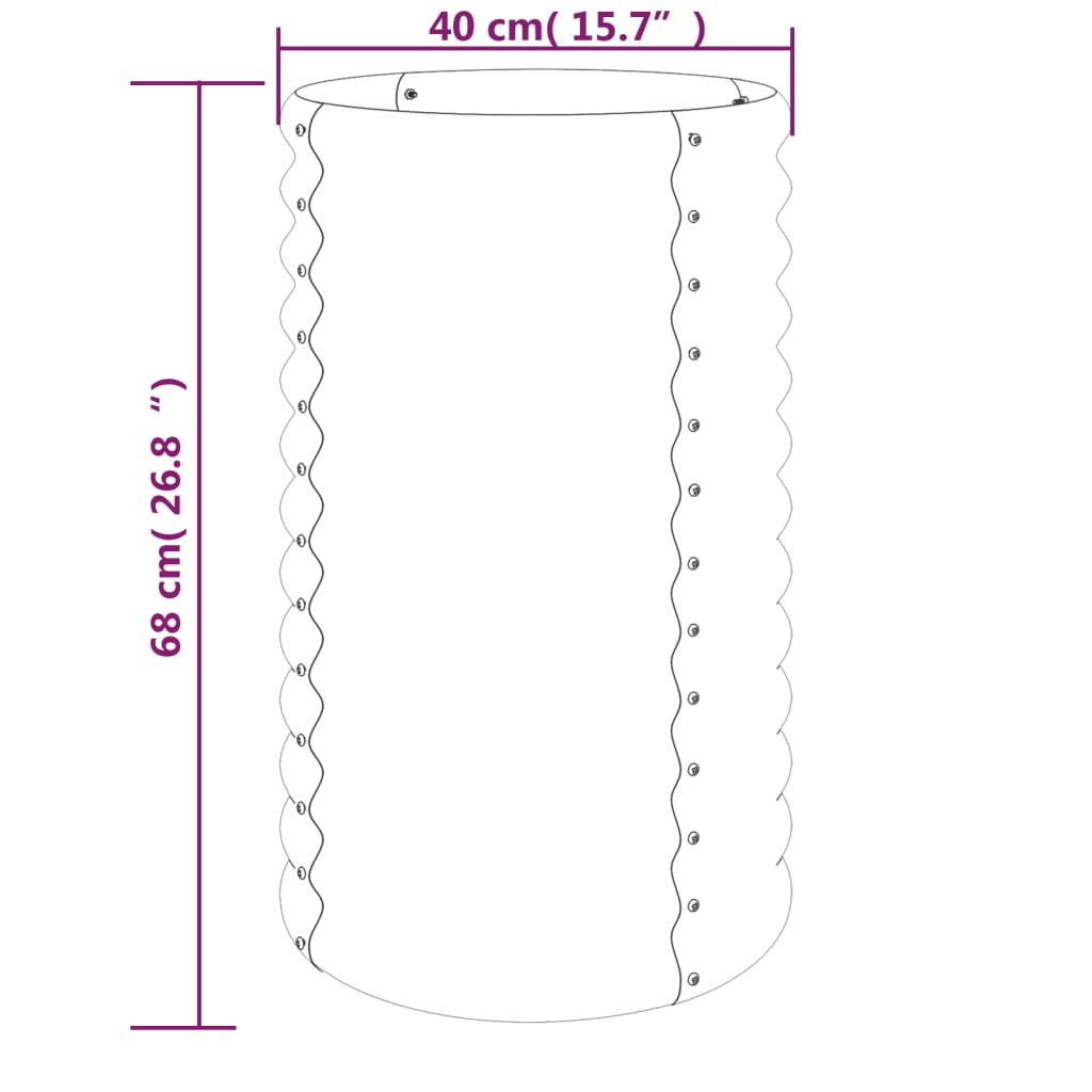 Garden Planter Powder-coated Steel Anthracite