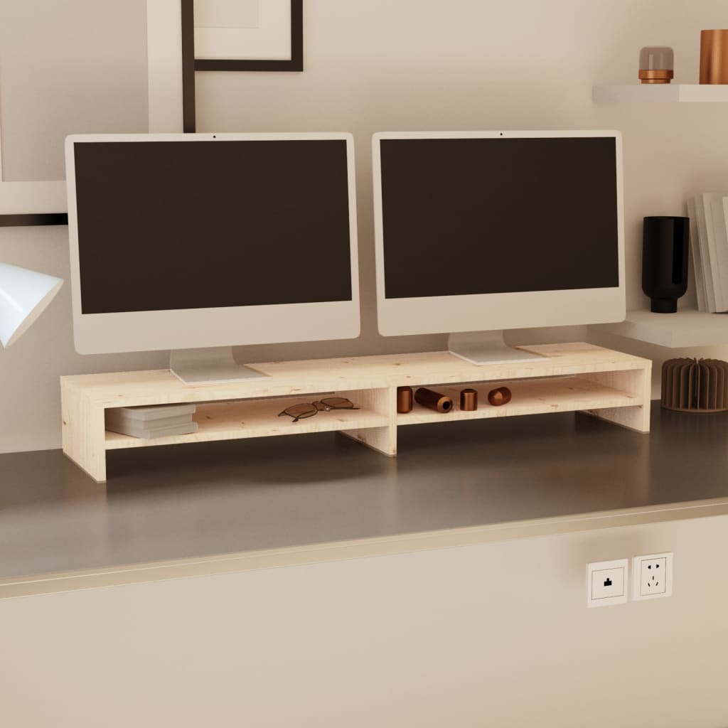 Monitor Stand Entertainment Centre White/Black/Brown/Natural Solid Wood Pine