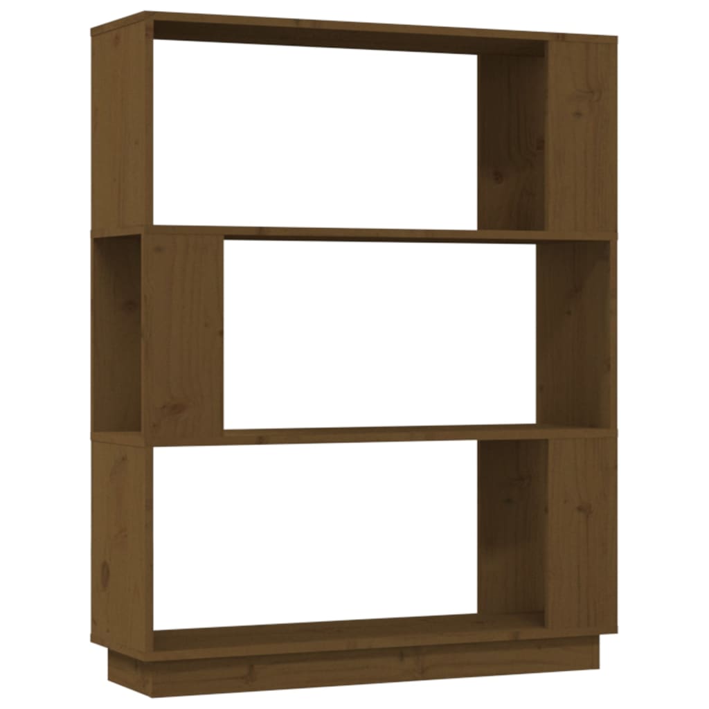 Book Cabinet/Room Divider Honey Brown Wood Solid