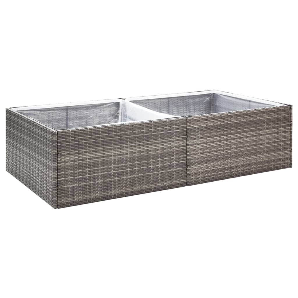 Garden Planter Grey Poly Rattan