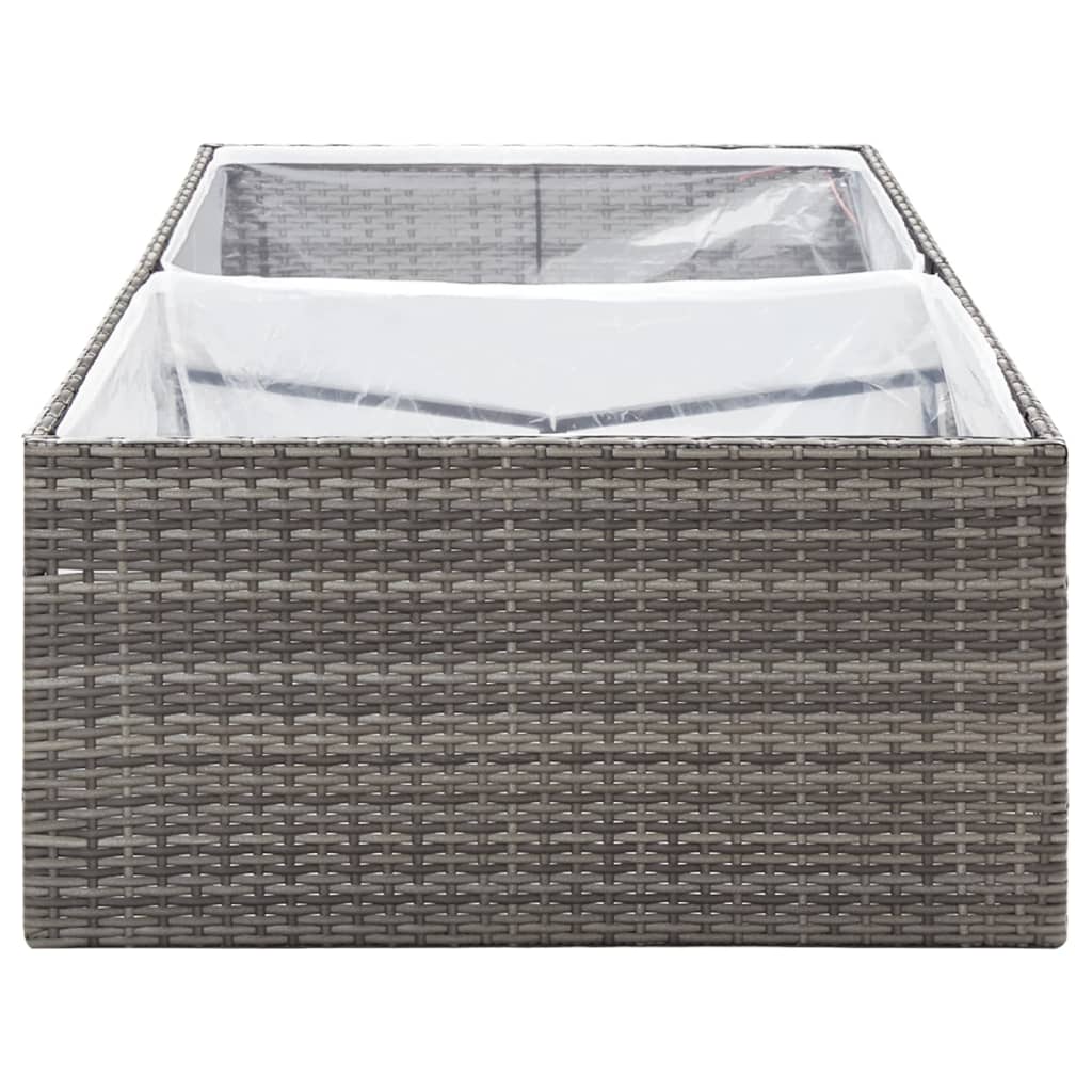 Garden Planter Grey Poly Rattan