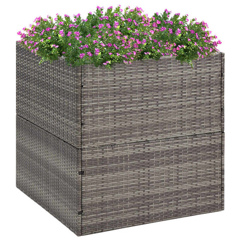 Garden Planter Grey Poly Rattan