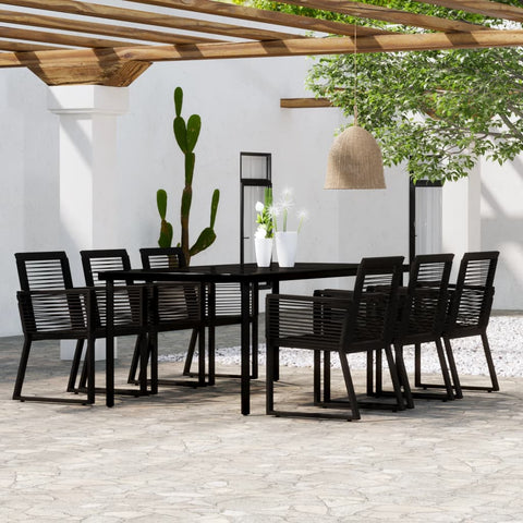 Black Beauty: 7-Piece Garden Dining Set in Sleek Black