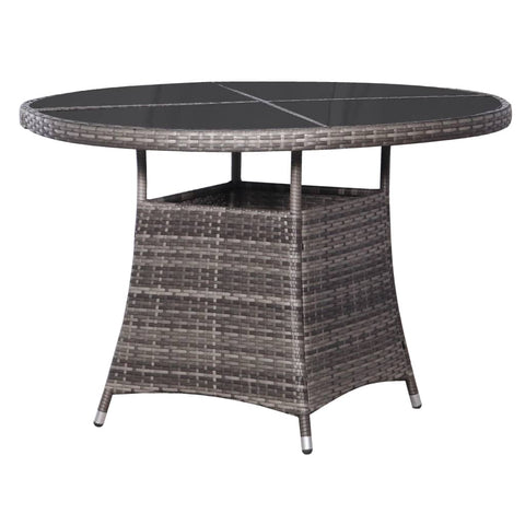 Garden Table Grey  Poly Rattan