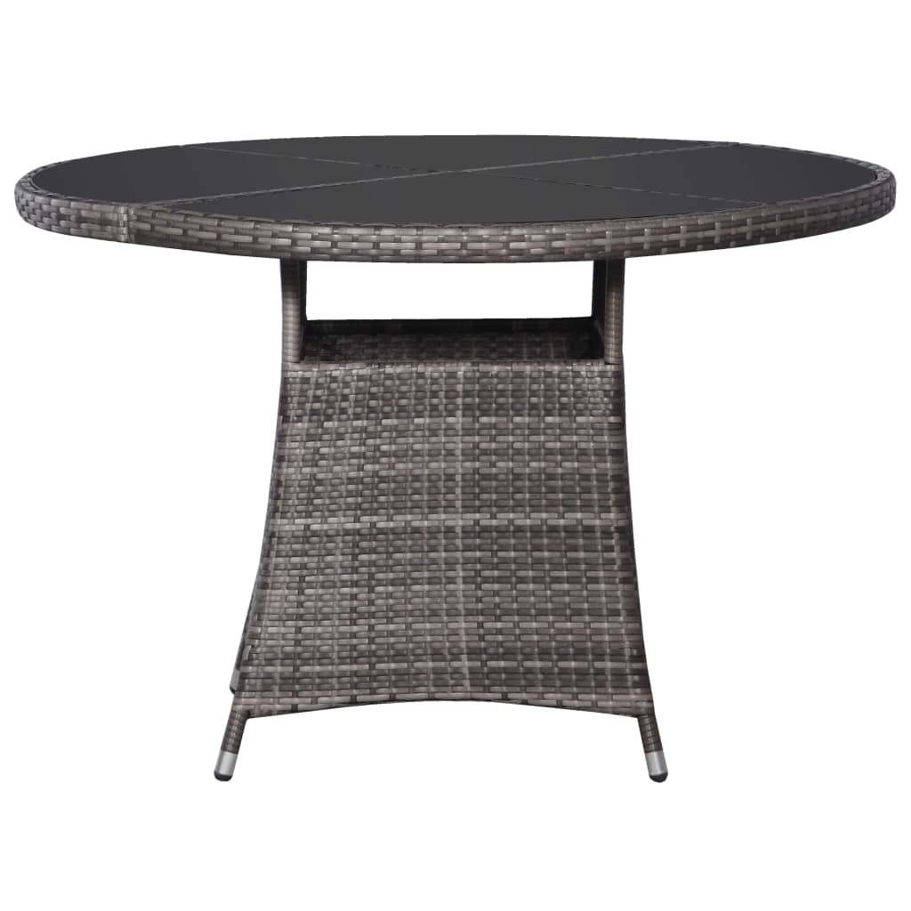 Garden Table Grey  Poly Rattan