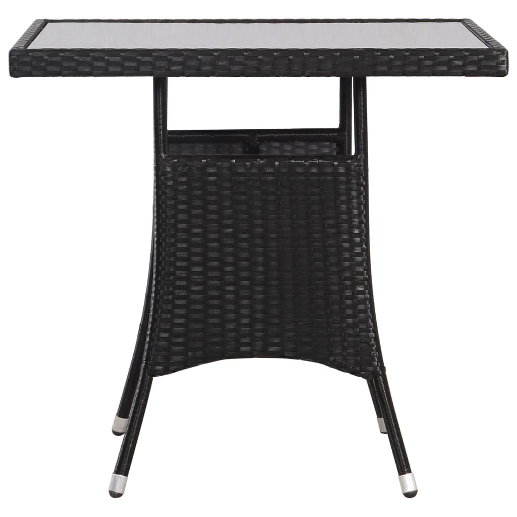 Stylish & Durable: Black Poly Rattan Garden Table