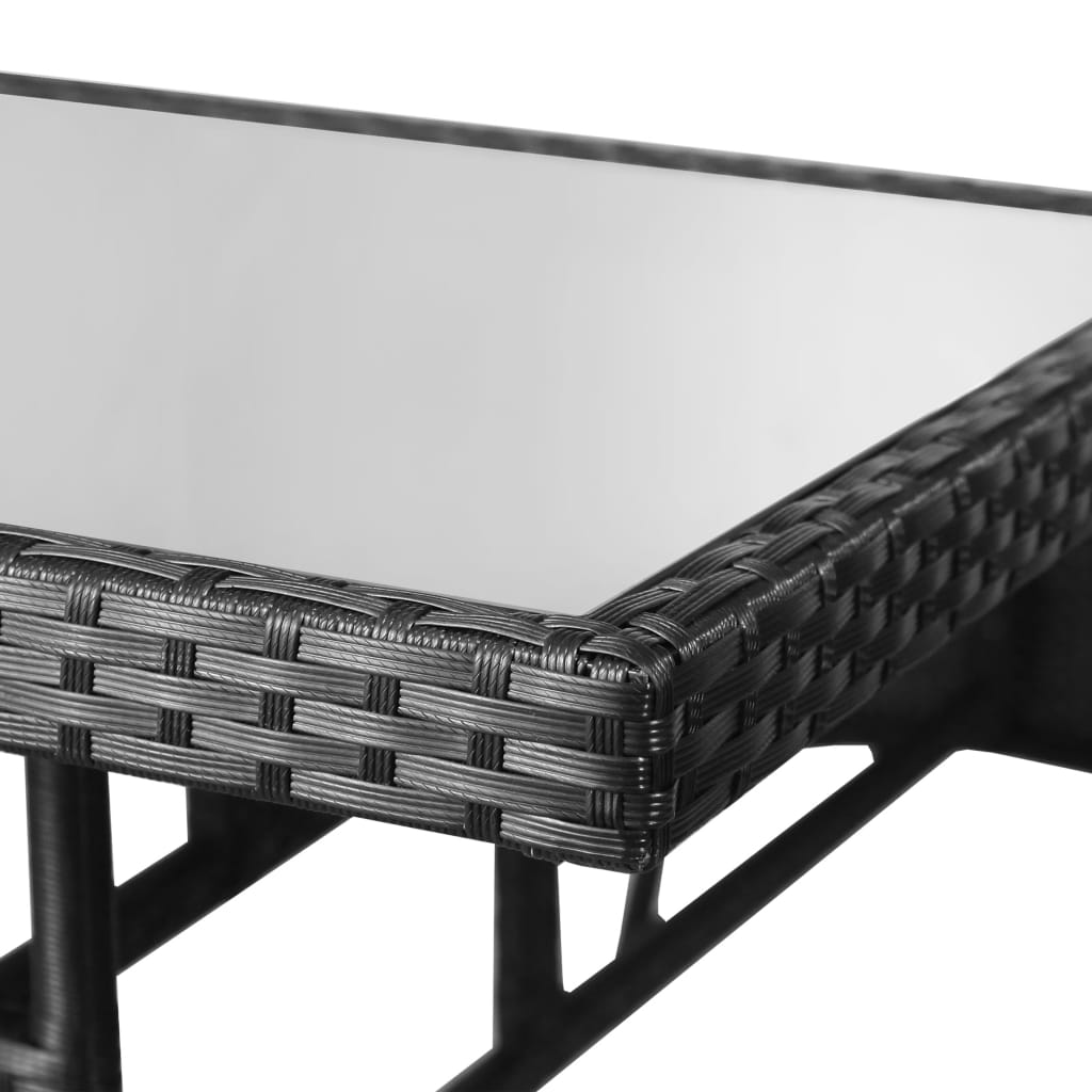 Stylish & Durable: Black Poly Rattan Garden Table